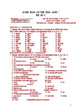 3 Đề thi học sinh giỏi môn Tiếng Anh Lớp 7 (Thí điểm)